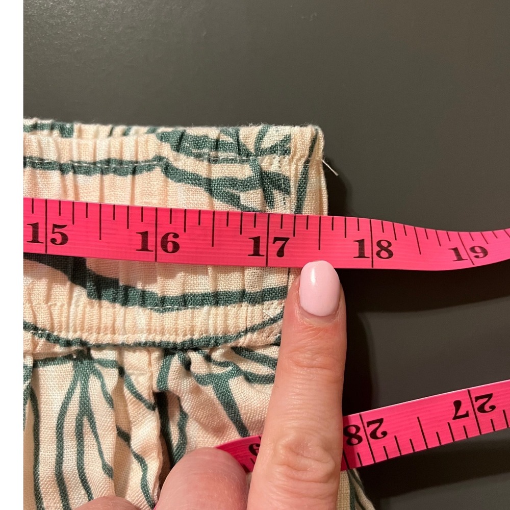 Rachel Zoe 100% Linen Tropical Palm Leaf Wide Leg Pants Peach Green Plus 1X - Picture 6 of 9